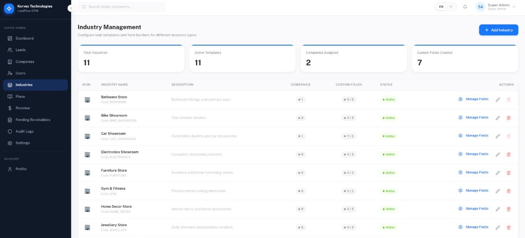 Korvex CRM background preview
