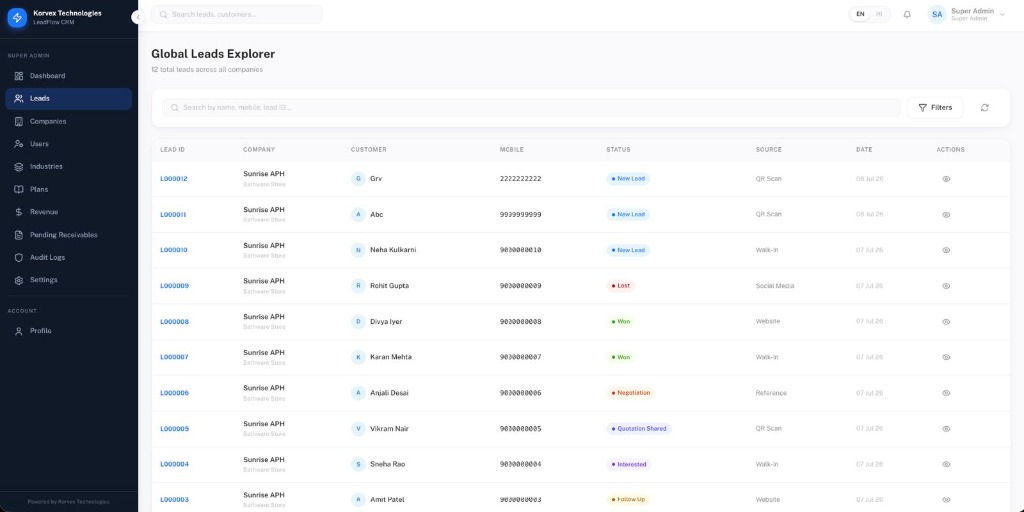 Korvex CRM screenshot 5